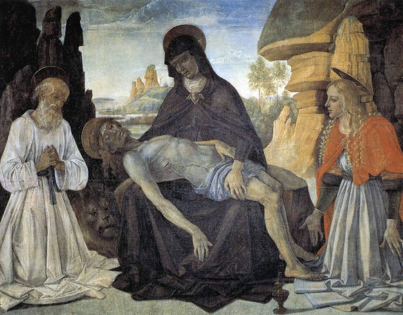 Pietro Perugino Pieta con San Girolamo e Santa Maria Maddalena Spain oil painting art